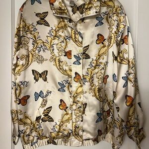 Vintage Mureli Windbreaker Jacket with Butterfly and Baroque print.
